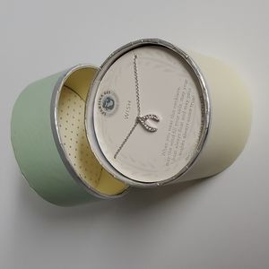 Sea LA Vie Spartina 449 Silver Tone Gemstone Wishbone Chain Necklace